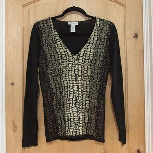 Back and Tan sweater from CARMEN by Carmen Marc Valvo, size small